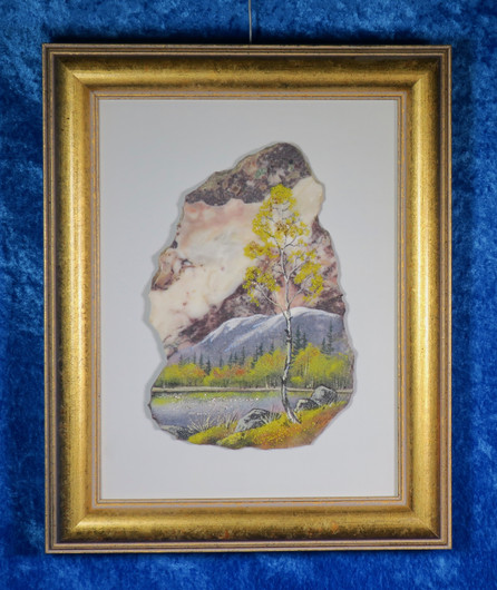 Kivimurskataulu erämaajärven ruska, keltainen koivu DBB