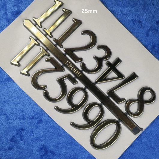 Seinäkellon irtonumerot kullan väriset arabialaiset