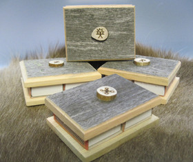 Tikkuaskiteline 2 tulitikkuaskille, kelopuuta