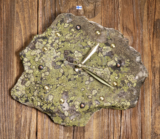 Seinäkello kvartsiitti sammalkivikello 20x23cm  Tervola Suomi 310-4