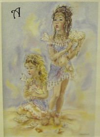 Korttikuva keijut rannalla  7x10cm A