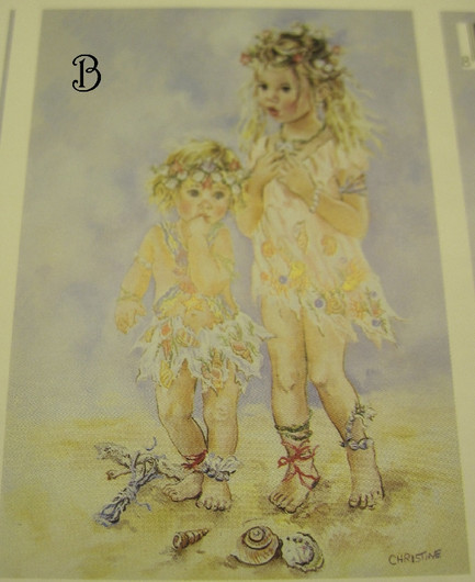 Korttikuva keijut rannalla koko 7x10cm B