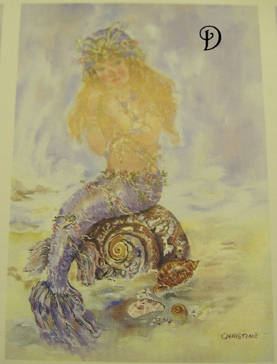 Korttikuva merenneito koko n. 7x10cm D