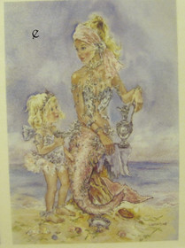 Korttikuva merenneito ja pikkukeiju, koko n. 7x10cm E