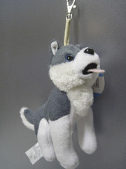 Laukkukoriste, pehmolelu, maskotti pehmolelu husky koira