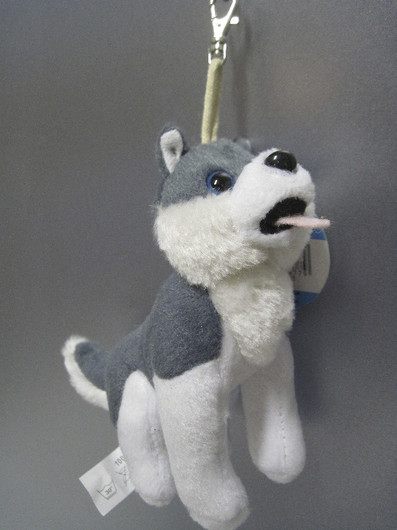 Laukkukoriste, pehmolelu, maskotti pehmolelu husky koira