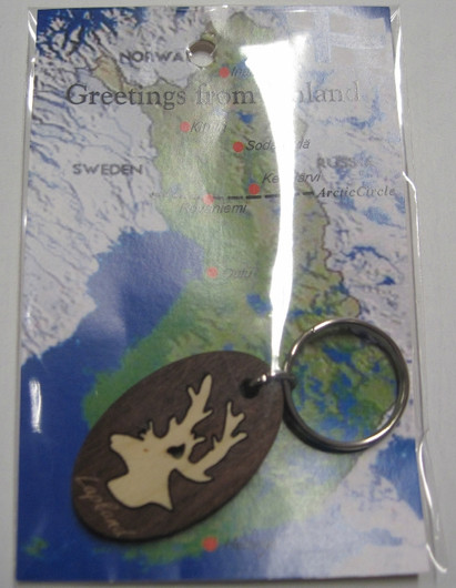 Avaimenperä poron pää, Lapland, puuta