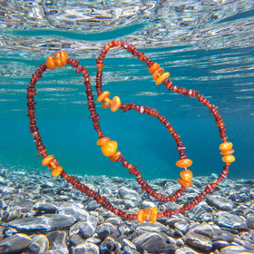 Kaulahelmet meripihkahelmet 65cm lukottomat