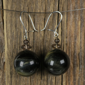 Korvakorut haukansilmä 16mm, savukvartsit