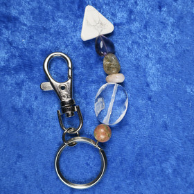 Avaimenperä KAKSOSET GEMINI kaksosen onnenkivet, karbiinilukko