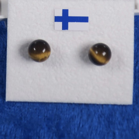 Nappikorvakorut tiikerinsilmä  6mm