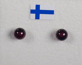 Nappikorvakorut almandiini  5mm tummanpunainen granaatti
