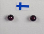 Nappikorvakorut almandiini  5mm tummanpunainen granaatti
