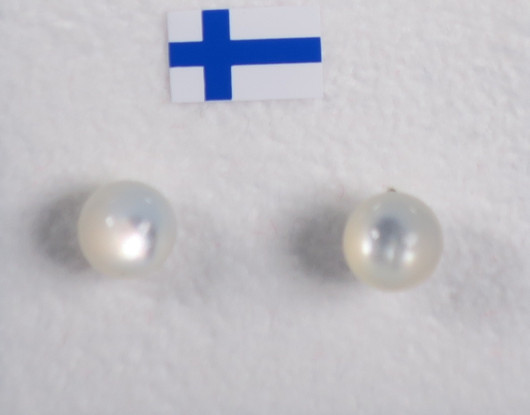 Nappikorvakorut helmiäinen natural luonnonvalkoinen 6mm 