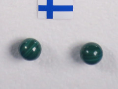 Nappikorvakorut malakiitti tummanvihreä 6mm