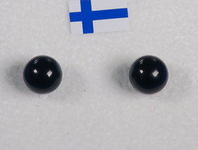 Nappikorvakorut onyksi musta akaatti 6mm