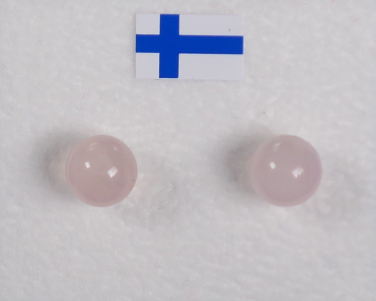 Nappikorvakorut ruusukvartsi vaaleanpunainen 6mm