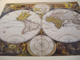 Juliste maapallon kartta, enkeleitä, Visscher