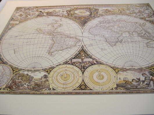 Juliste maapallon kartta, astrologiaa F.De Wit