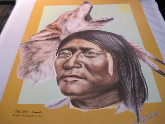 Juliste Otter Belt, Comanche intiaani ja susi 