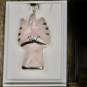 Riipus ruusukvartsi enkeli  45mm