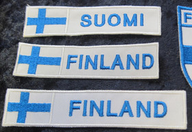 Hihamerkki SUOMI Suomen lippu 23x98mm patch