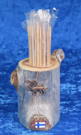 Hammastikkuteline poro-kelopuuta+ hammastikut