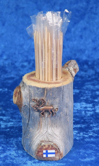 Hammastikkuteline poro-kelopuuta+ hammastikut