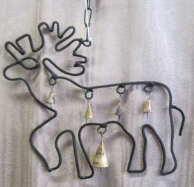 Mobile poro ja 5 kilikelloa, metallia