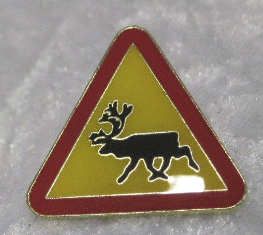 Pinssi porovaroitus kolmio liikennemerkki metallia