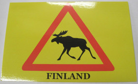 Postikortti Hirvivaroitus liikennemerkki, Finland