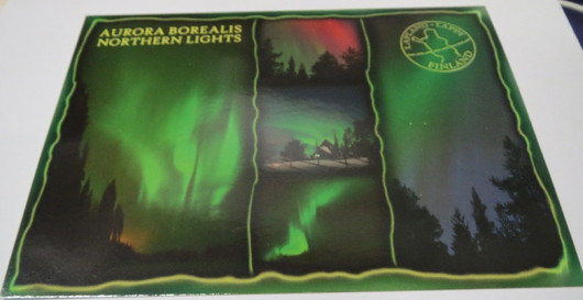 Postikortti revontulet, Aurora Borealis, Northern lights, 3 kuvaa