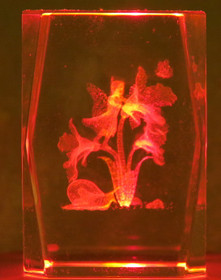 Kristallikuutio 6cm keiju ja kukkaset