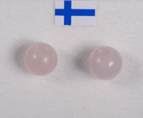 Nappikorvakorut ruusukvartsi vaaleanpunainen 8mm