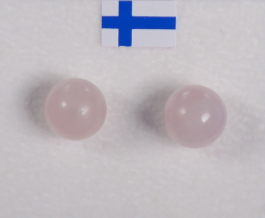 Nappikorvakorut ruusukvartsi vaaleanpunainen 8mm