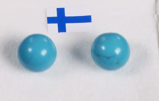 Nappikorvakorut aito turkoosi 8mm