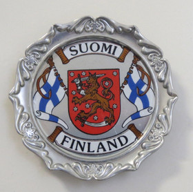 Magneetti Suomi-Finland, Suomen liput vaakunalla 53mm alumiinia