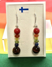 Korvakorut Pride sateenkaari kivikorvakorut pitkät n 3cm