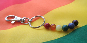 Avaimenperä sateenkaari pride 5cm, karbiinihaka