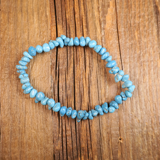 Rannekoru magnesiitti turkoosivärjätty  sipsirannekoru