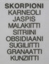 Taulu SKORPIONI, SCORPIO  onnenkivet G