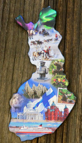 Magneetti Suomen kartan mallinen ja Suomen nähtävyyksiä