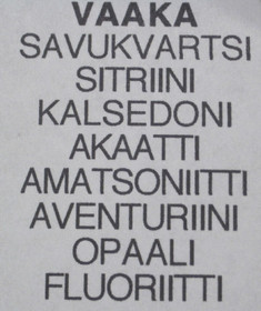 Taulu  VAAKA LIBRA onnenkivet F