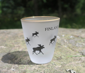 Snapsilasi hirvi Finland, huurrettu, reuna aitokullattu