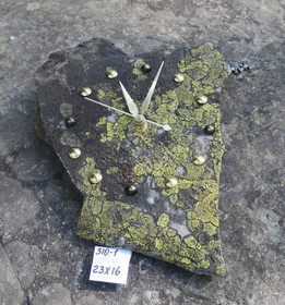 Seinäkello kvartsiitti sammalkivikello 23x16cm  310-1