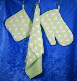 Keittiöpyyhesetti 4-os 2 patakinnasta patalappu, pyyheliina-pöytäliina