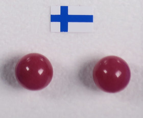 Nappikorvakorut kvartsi punainen 8mm karpalo