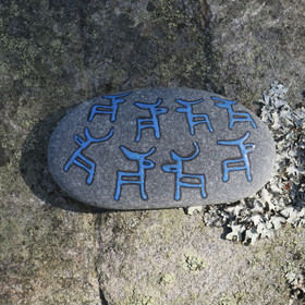 Shamaanikivi POROJA- reindeers 9x5x2cm, 147g kvartsiitti  nro13