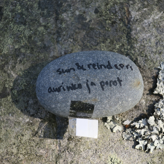 Shamaanikivi AURINKO JA POROT 7x4,5x3cm 151g  kvartsiitti nro15