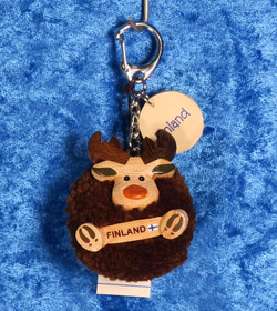 Avaimenperä poro lankatupsu pompom Finland